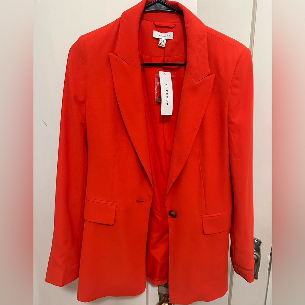 Topshop Bold Red Blazer size 6